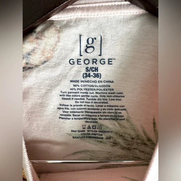 George Men’s Small Pink Pineapple T-Shirt Vacation Tee Casual Summer Menswear - Picture 8 of 10